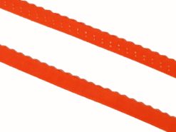 elastisches Einfassband mit Wellenkante orange Detail