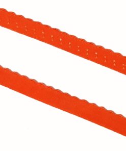 elastisches Einfassband mit Wellenkante orange Detail