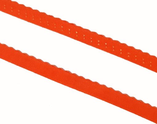 elastisches Einfassband mit Wellenkante orange Detail