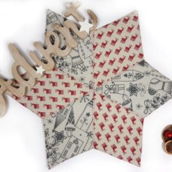 weihnachtlicher Patchworkstern im skandinavischen Stil