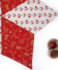 handgefertigtes Weihnachtsdeckchen mit Hühnern SanDaLu Detail