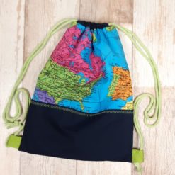 Rucksack aus Baumwollstoff Weltkarte