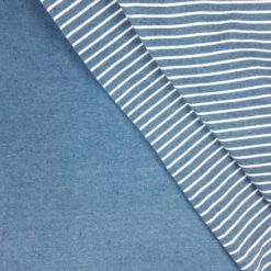 SanDaLu Streifen und uni Kombi blau