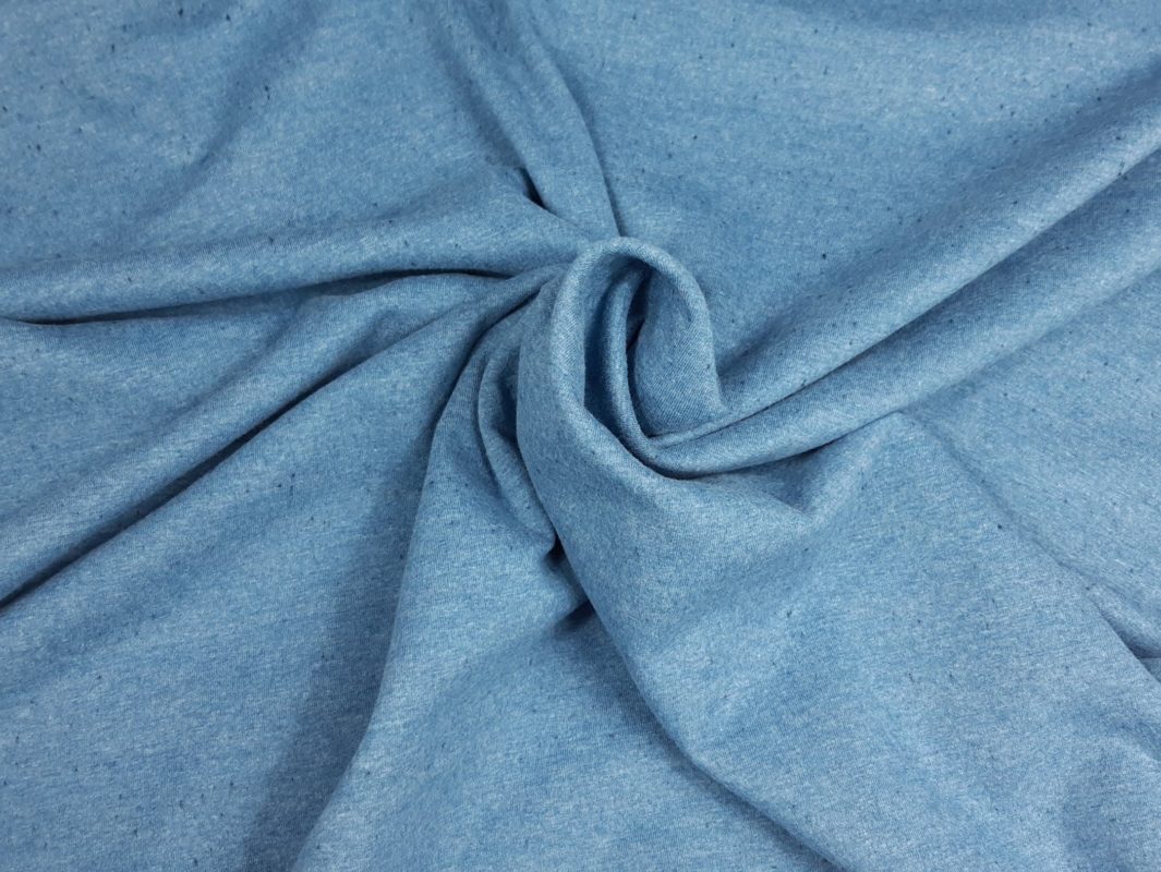 SanDaLu blau melierter Brushed Jersey Stoff