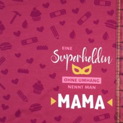 Stoff Panel Mama Superheldin Lineal