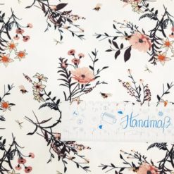 SanDaLu Meterware kaufen creme Blumen Lineal waagerecht