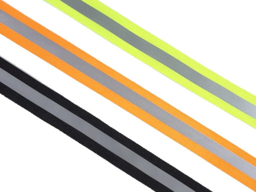 Webband mit Reflektor Streifen orange, neon gelb, schwarz