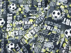 angerauter Sweat mit Fußball Motiven in Falten