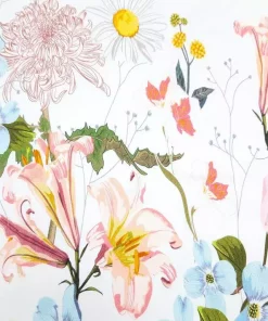 Detailaufnahme Jersey Bordüre Blumen