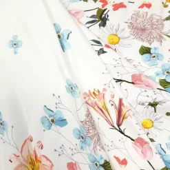 Doppelrand Jersey mit Blumen in Falten gelegt