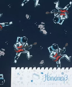 SanDaLu Jersey Stoff Astronaut mit Gitarre waagerecht