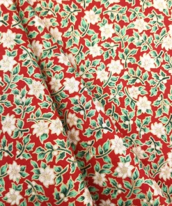 Weihnachtsstoff Ilex rot Falten