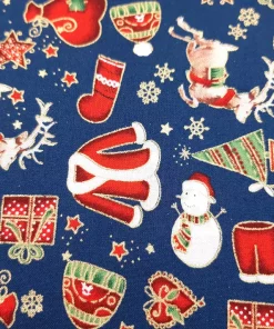 Baumwollstoff Weihnachten Detail Schneemann