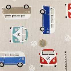 Deko Stoff VW Bulli Größenvergleich Euro