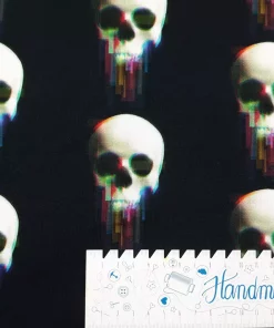 Sommersweat Skulls Lineal waagerecht