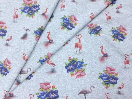 Sommersweat mit Flamingos Falten