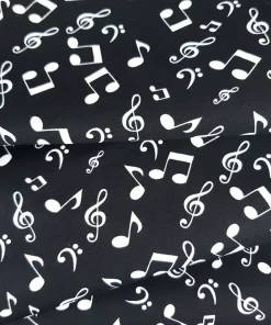 Baumwollstoff mit Musiknoten Falten