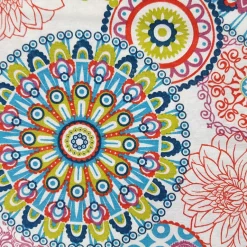 Dekostoff Mandala weiß bunt Detail