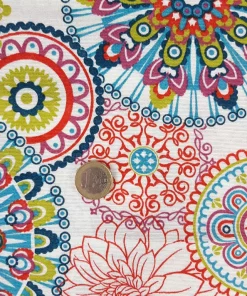 Ottoman Mandala Stoff Größenvergleich Euro