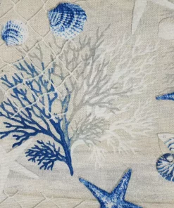 SanDaLu maritimer Canvas in Leinenoptik Detail Koralle