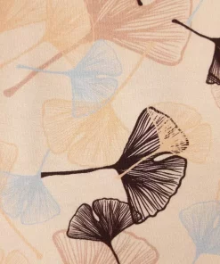 Jersey Stoff Ginkgo Blatt beige Detail