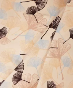 Jersey Stoff Ginkgo Blatt beige Falten