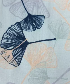 Jersey Stoff mit Ginkgoblättern Detail