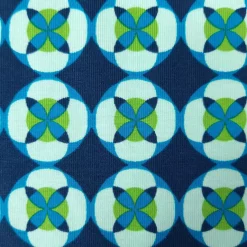 Jersey Retro Muster Kaleidoscope dunkelblau türkis Detail