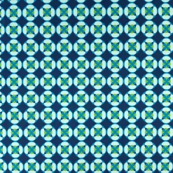 Jersey Retro Muster Kaleidoscope dunkelblau türkis