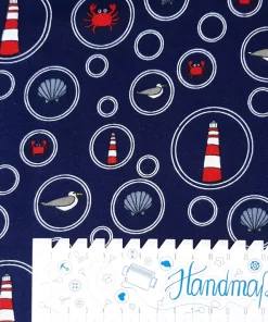 SanDaLu Baumwollstoff Leuchtturm waagerecht