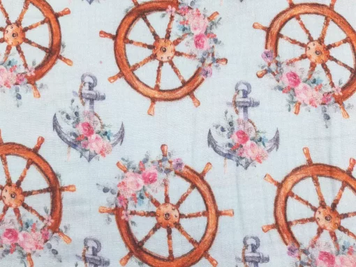 maritimer Musselin als Meterware Detail