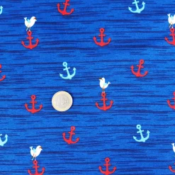 SanDaLu maritimer Jersey Stoff Anker und Möwe Euro