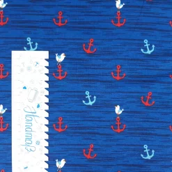 SanDaLu maritimer Jersey Stoff Anker und Möwe Lineal senkrecht