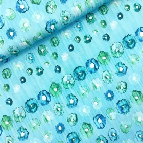 hellblauer Baumwollstoff mit Blumen Ballen