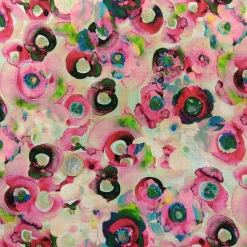 Blumenstoff Aquarellblüten Euro Größenvergleich