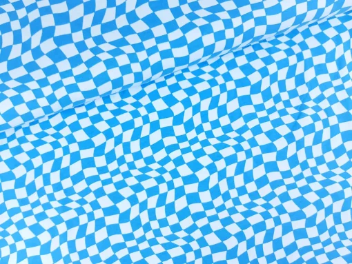 SanDaLu Checkerboard Stoff blau hellblau Ballen