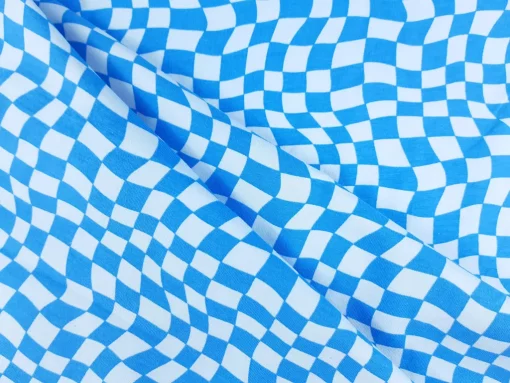 Checkerboard Stoff blau hellblau SanDaLu