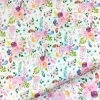 Musselin Stoff mit Blumen und Federn Ballen