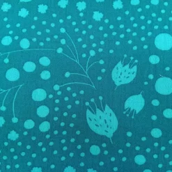 SanDaLu Musselin mit Blumen Fräulein Tulpe petrol Detail