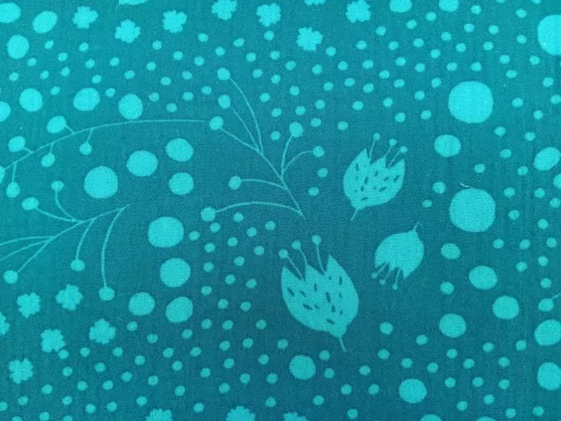 SanDaLu Musselin mit Blumen Fräulein Tulpe petrol Detail