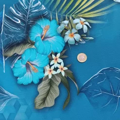 Panel Stoff Hibiskusblüte Euro Größenvergleich