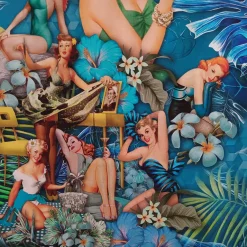 Panel Stoff Hibiskusblüte von Stenzo Pin up Girls