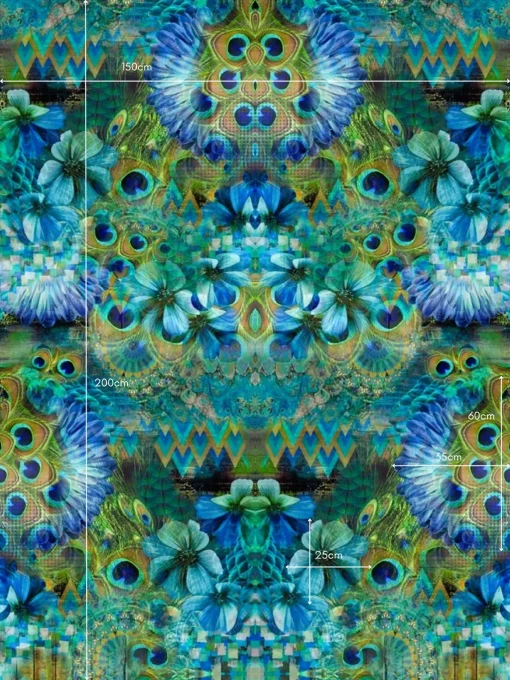 Stenzo Panel blaue Blume Übersicht mit Maßen