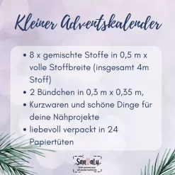 Adventskalender gefüllt mit gemischten Stoffen