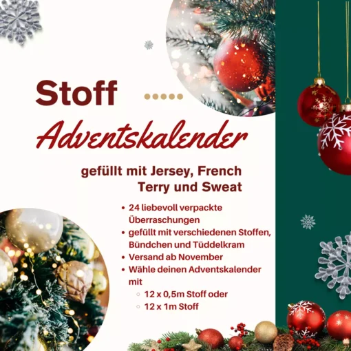 SanDaLu Stoff Adventskalender Jersey, Sweat, French Terry