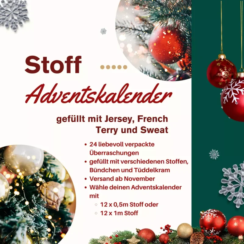 SanDaLu Stoff Adventskalender Jersey, Sweat, French Terry