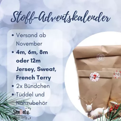 SanDaLu Jersey Stoff Adventskalender gefüllt