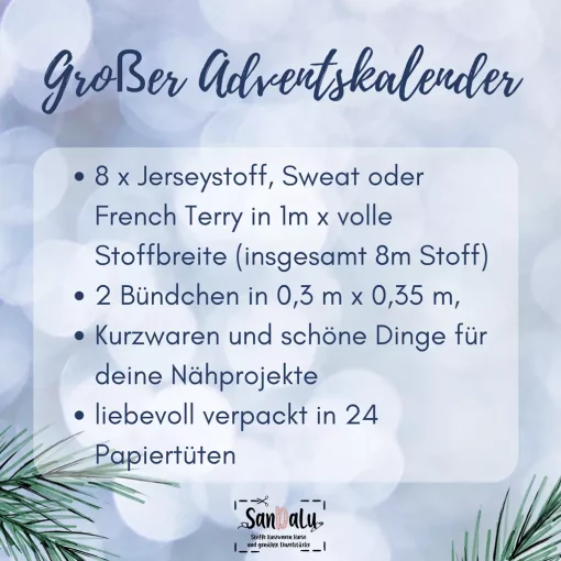 Näh Adventskalender Jersey groß