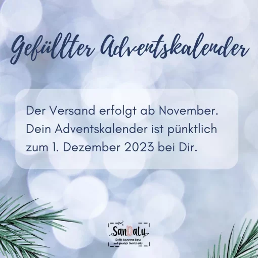 gefüllter Stoff Adventskalender Versandinfos