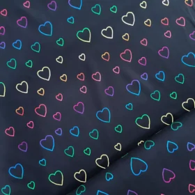 SanDaLu Jerseystoff Rainbow Hearts von Kristin Franke als Meterware